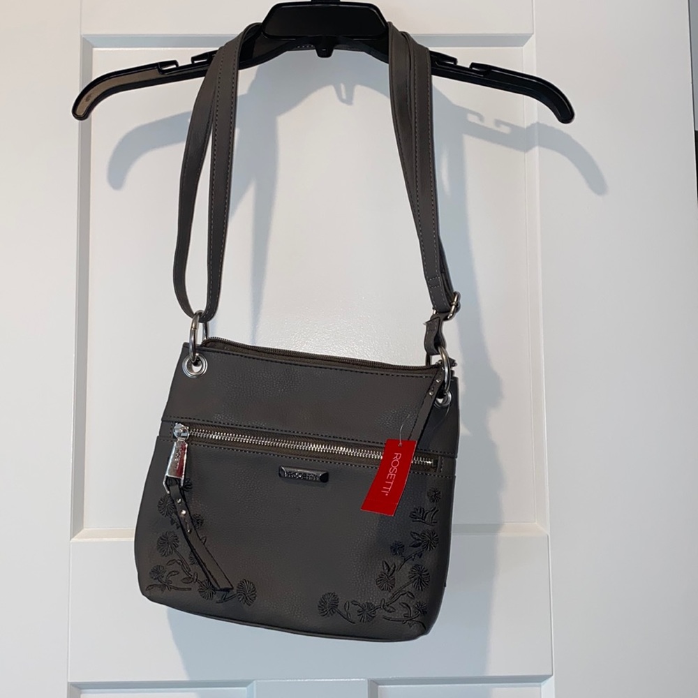 NWT Gray Embroidered Purse by Rosetti